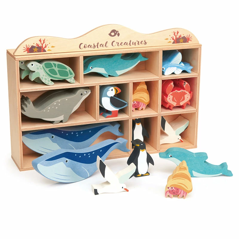 Outlet ???? Tender Leaf Toys Wooden Coastal Animals With Display ❤️ 3 Outlet ???? Tender Leaf Toys Wooden Coastal Animals With Display ❤️