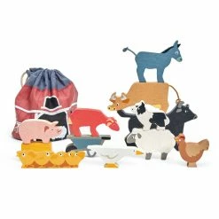 Wholesale ???? Tender Leaf Toys Stacking Farmyard Animals With Bag ????